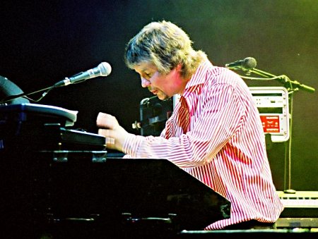 Don Airey, German Bananas tour, November 2003. Photo: Nick Soveiko.