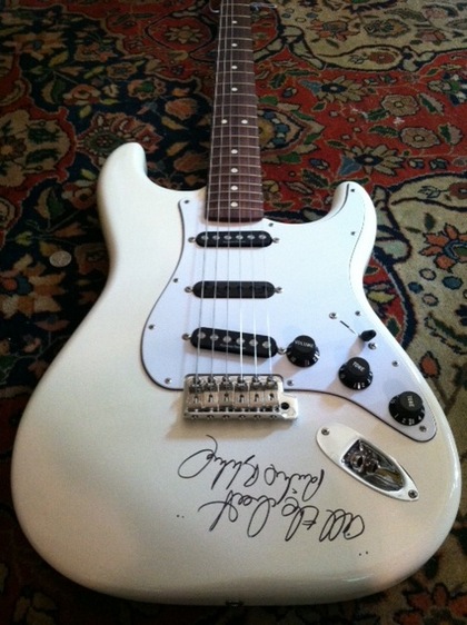 Signed giutar donated by Ritchie Blackmore to the Sweet Relief Eastern Musicians Fund