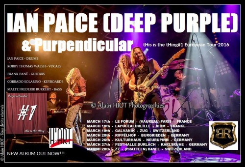 Ian Paice + Purpendicular, March 2016 tour poster