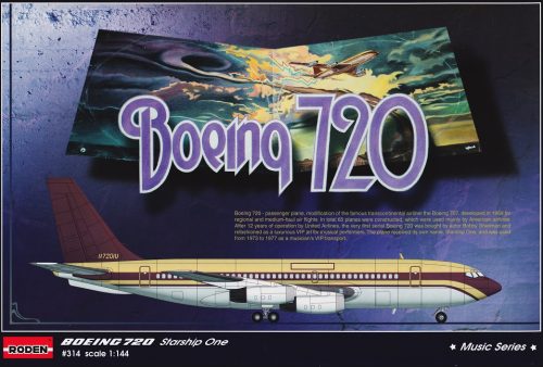 Roden Boeing 720 model in Starship One livery