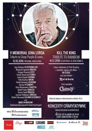 Poster: Jon Lord Memorial Concert, Warsaw 2016