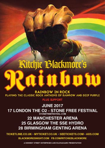 Rainbow UK 2017 tour flyer