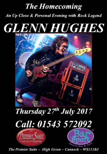 Glenn Hughes in Cannock flyer, 2017-07-27