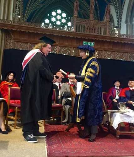 Bernie marsden received his honourary degree from University of Buckingham