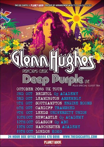 Glenn Hughes UK'2018 tour flyer