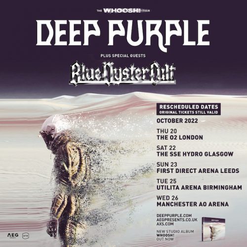 Deep Purple UK tour 2022 flyer