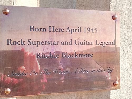 ritchie blackmore plaque at his birthplace in weston-super-mare, england