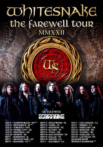Whitesnake farewell tour poster USA+Canada