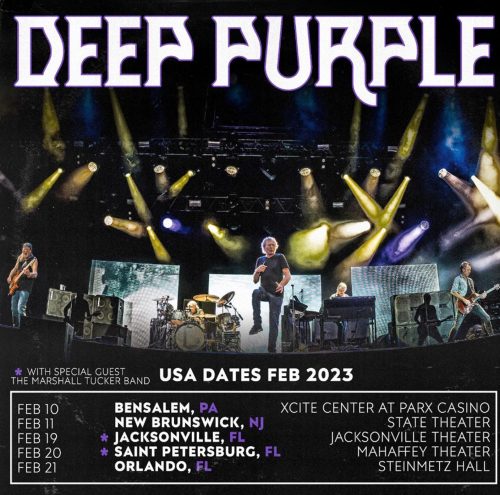 Deep Purple Feb 2023 tour flyer