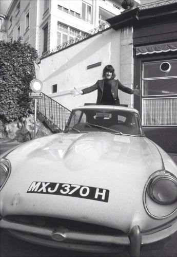 Jon Lord in 1971 with his Jaguar E Type