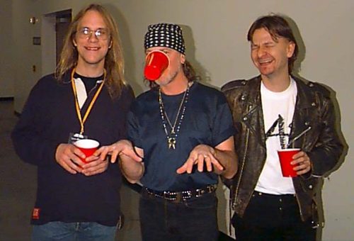 Svante, Roger Glover, Dave backstage at a US gig in November 1996