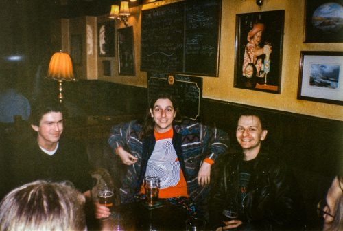 Trond J. Strøm, Mike, dave Hodgkinson at the Hope and Anchor pub near Brixton Academy, 1996.